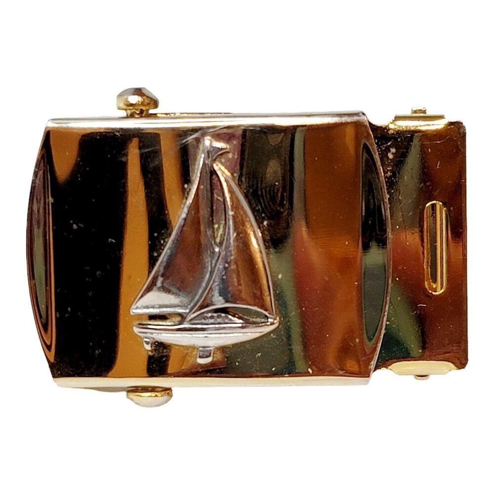 Small Belt Buckle Solid Brass SAILBOAT NAUTICAL BEACH design